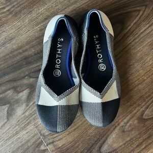 Rothy's Captoe Black Textile The Flat Ballet Comfort Women’s US 7.5 EU 38